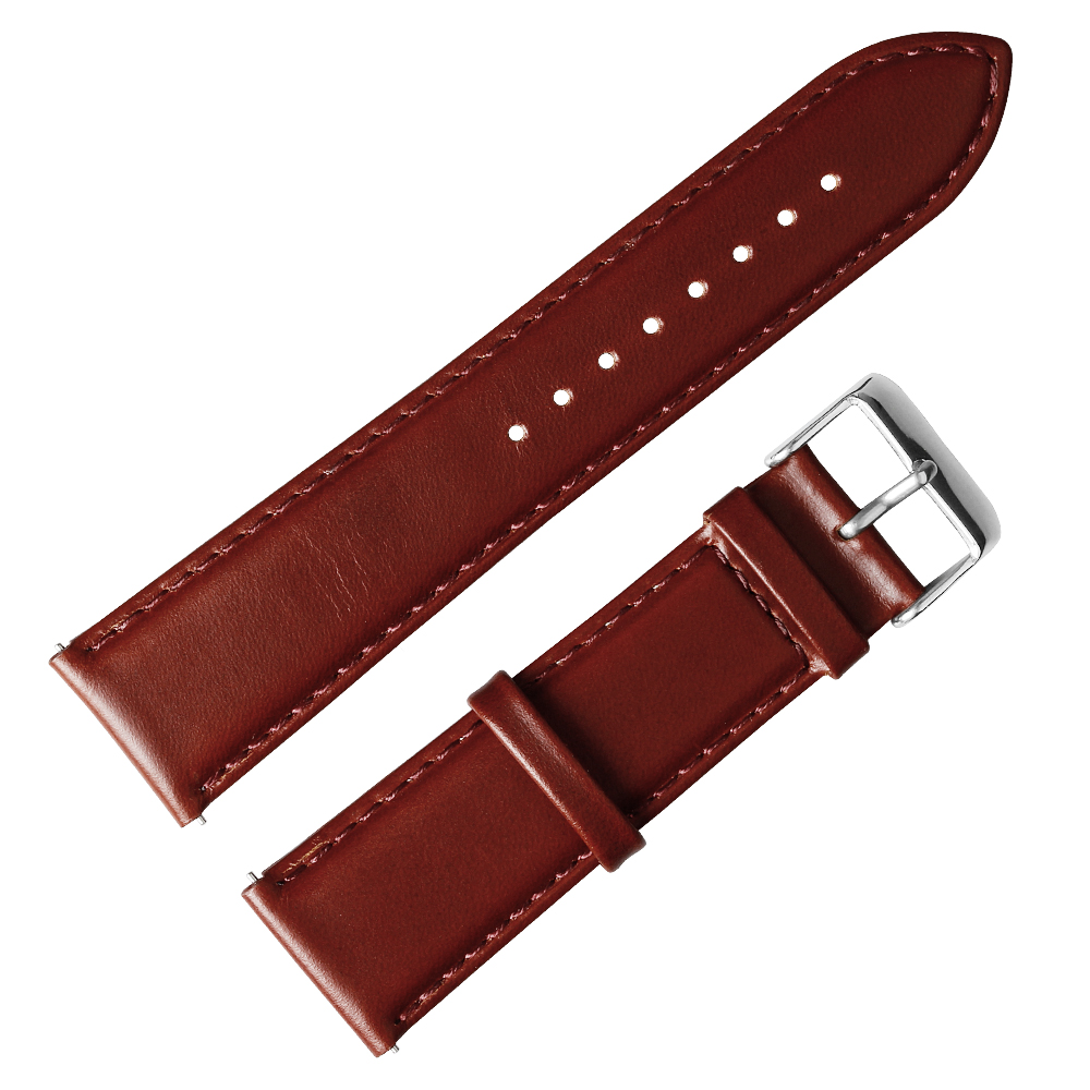Wholesale 22*20mm Produce 2 Piece of Brown Leather Watch Strap From